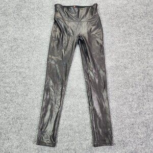 SPANX Faux Patent Leather Leggings‎ Women's Petite SP Size Small Black